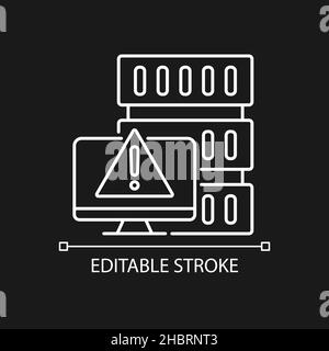 DoS attack white linear icon for dark theme Stock Vector
