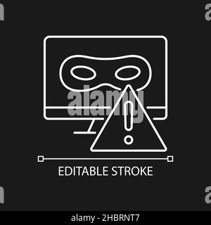 Rootkit white linear icon for dark theme Stock Vector