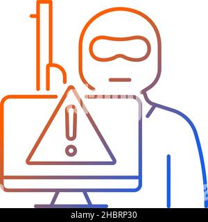 Cyberterrorism gradient linear vector icon Stock Vector