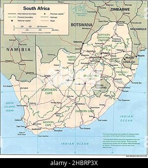 South Africa map ca.  1995 Stock Photo