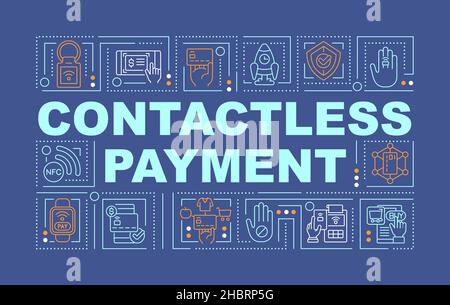 Contactless payment word concepts blue banner Stock Vector