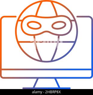 Dark web gradient linear vector icon Stock Vector