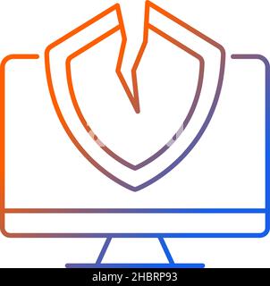 Cybersecurity vulnerability gradient linear vector icon Stock Vector