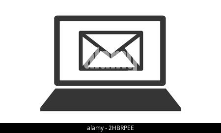 Pictograph of mail. vector illustration black on white background Stock ...