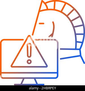 Backdoor trojan gradient linear vector icon Stock Vector