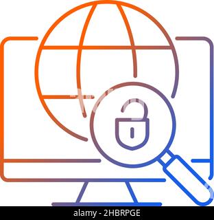 DNS tunneling detecting gradient linear vector icon Stock Vector