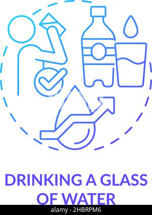 Drinking glass of water blue gradient concept icon Stock Vector