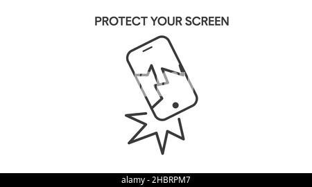 Protect your screen icon. Smartphone Breaking Icon. Vector isolated flat illustration Stock Vector