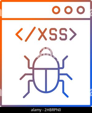 XSS attack gradient linear vector icon Stock Vector