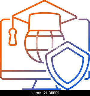 Cybersecurity education gradient linear vector icon Stock Vector