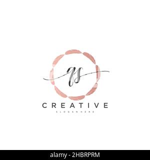 QS Initial handwriting minimalist geometric logo template vector art, Logo for business beauty, fashion, and other art Stock Vector