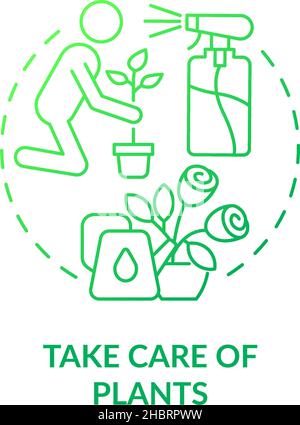 Take care of plants green gradient concept icon Stock Vector
