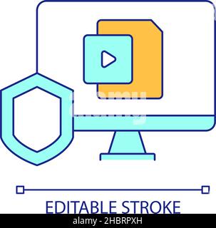 Online data protection RGB color icon Stock Vector