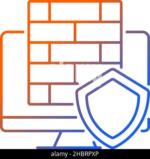 Firewall gradient linear vector icon Stock Vector