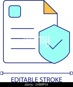 Insurance guarantee RGB color icon Stock Vector