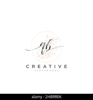 QB Initial handwriting minimalist geometric logo template vector art, Logo for business beauty, fashion, and other art Stock Vector