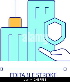 Property insurance RGB color icon Stock Vector