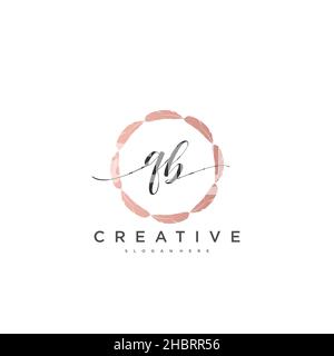 QB Initial handwriting minimalist geometric logo template vector art, Logo for business beauty, fashion, and other art Stock Vector