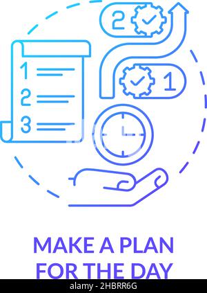 Make plan for day blue gradient concept icon Stock Vector