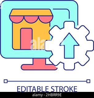 Online store performance improvement RGB color icon Stock Vector