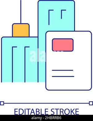 Property rental form RGB color icon Stock Vector