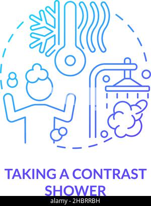 Taking contrast shower blue gradient concept icon Stock Vector