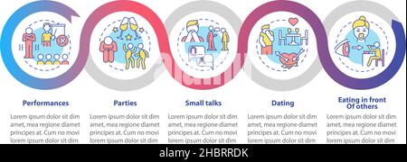 Common anxiety triggers loop infographic template Stock Vector