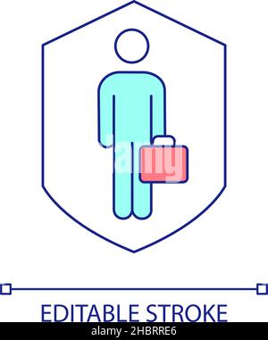 General insurance for employee RGB color icon Stock Vector
