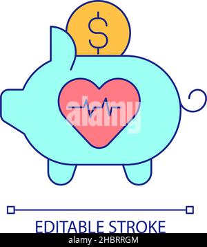 Healthcare savings RGB color icon Stock Vector