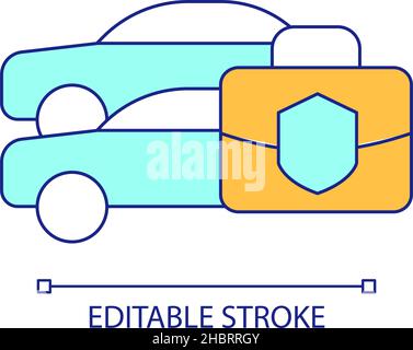 Commercial auto insurance RGB color icon Stock Vector