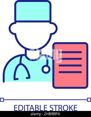 Doctor examination RGB color icon Stock Vector