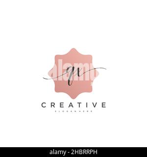 QX Initial handwriting minimalist geometric logo template vector art, Logo for business beauty, fashion, and other art Stock Vector