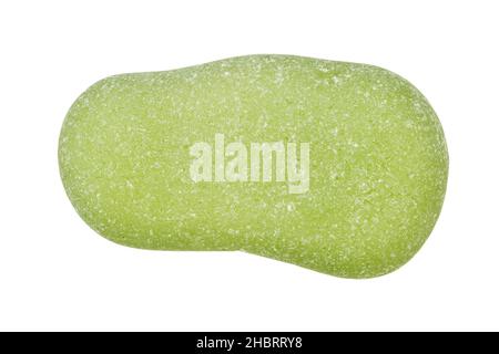 Piece of green sea glass isolated on white background Stock Photo