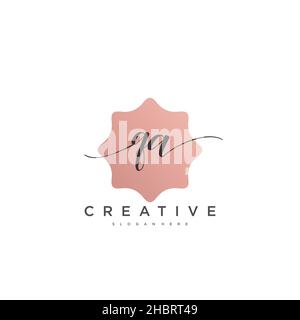 QA Initial handwriting minimalist geometric logo template vector art, Logo for business beauty, fashion, and other art Stock Vector