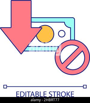 Avoid decrease in payment RGB color icon Stock Vector