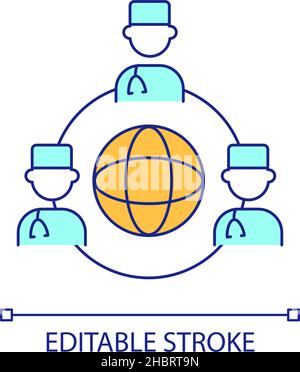 Expansive provider network RGB color icon Stock Vector
