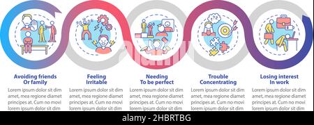 Workplace anxiety loop infographic template Stock Vector