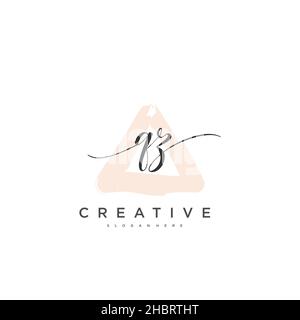 QZ Initial handwriting minimalist geometric logo template vector art, Logo for business beauty, fashion, and other art Stock Vector