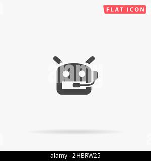 Answering Machine flat vector icon. Hand drawn style design illustrations. Stock Vector