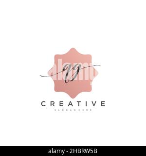 QG Initial handwriting minimalist geometric logo template vector art, Logo for business beauty, fashion, and other art Stock Vector