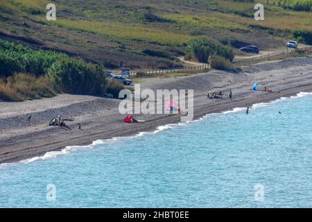 Seascape, Punta Aderci Regional Nature Reserve, View of Beach, Vasto, Abruzzo, Italy, Europe Stock Photo