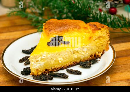 Romanian pasca or cheese pie traditionally made for Christmas and Easter holliday Stock Photo