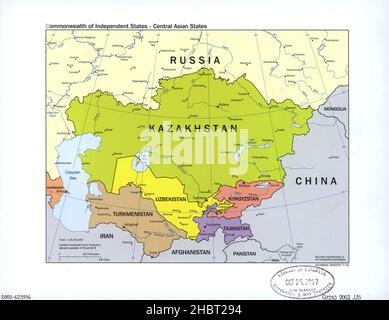 Map of the Commonwealth of Independent - Commonwealth Of Independent States Central Asian States Map Ca 2002 2hbt294 