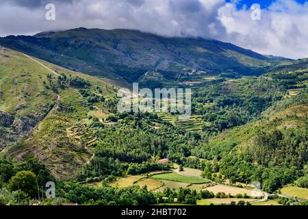 Serra do Alvao mountain range, Cerva. Ribeira de Pena, Tras os Montes. Portugal Stock Photo