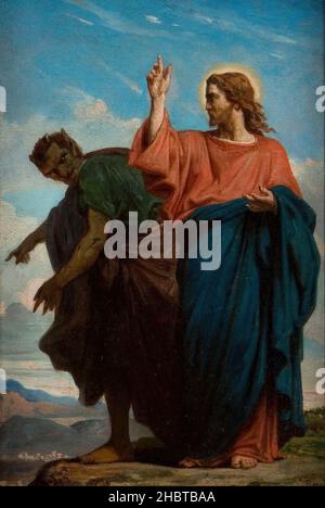 Félix Joseph Barrias - The Temptation of Christ by the Devil Stock Photo