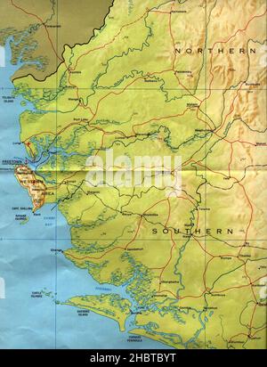 Map of Sierra Leone ca. 1969 Stock Photo - Alamy