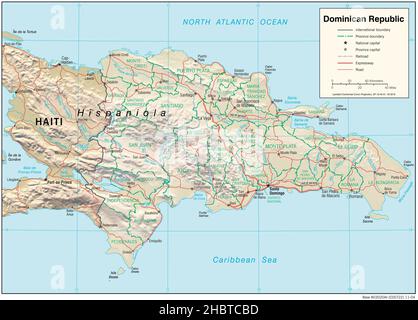 Dominican Republic, Relief Map Stock Photo - Alamy