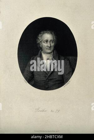 Johann Wolfgang von Goethe. Line engraving by E. Radclyffe a Wellcome V0002299 Stock Photo