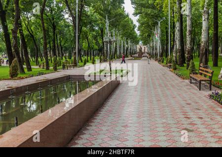 DUSHANBE, TAJIKISTAN - MAY 16, 2018: Botanical Garden in Dushanbe, capital of Tajikistan