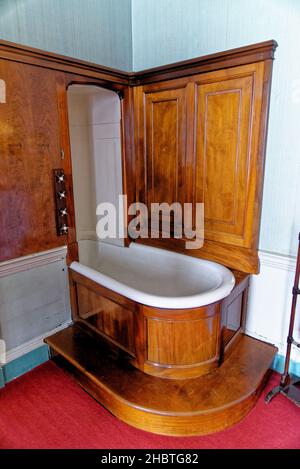 Vintage bathroom interior in the Culzean Castle - Maybole in Ayrshire Scotland, United Kingdom. 22nd of July 2021 Stock Photo